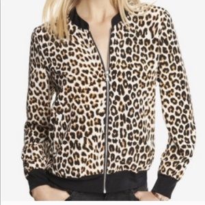 Express Silky Leopard Bomber Jacket